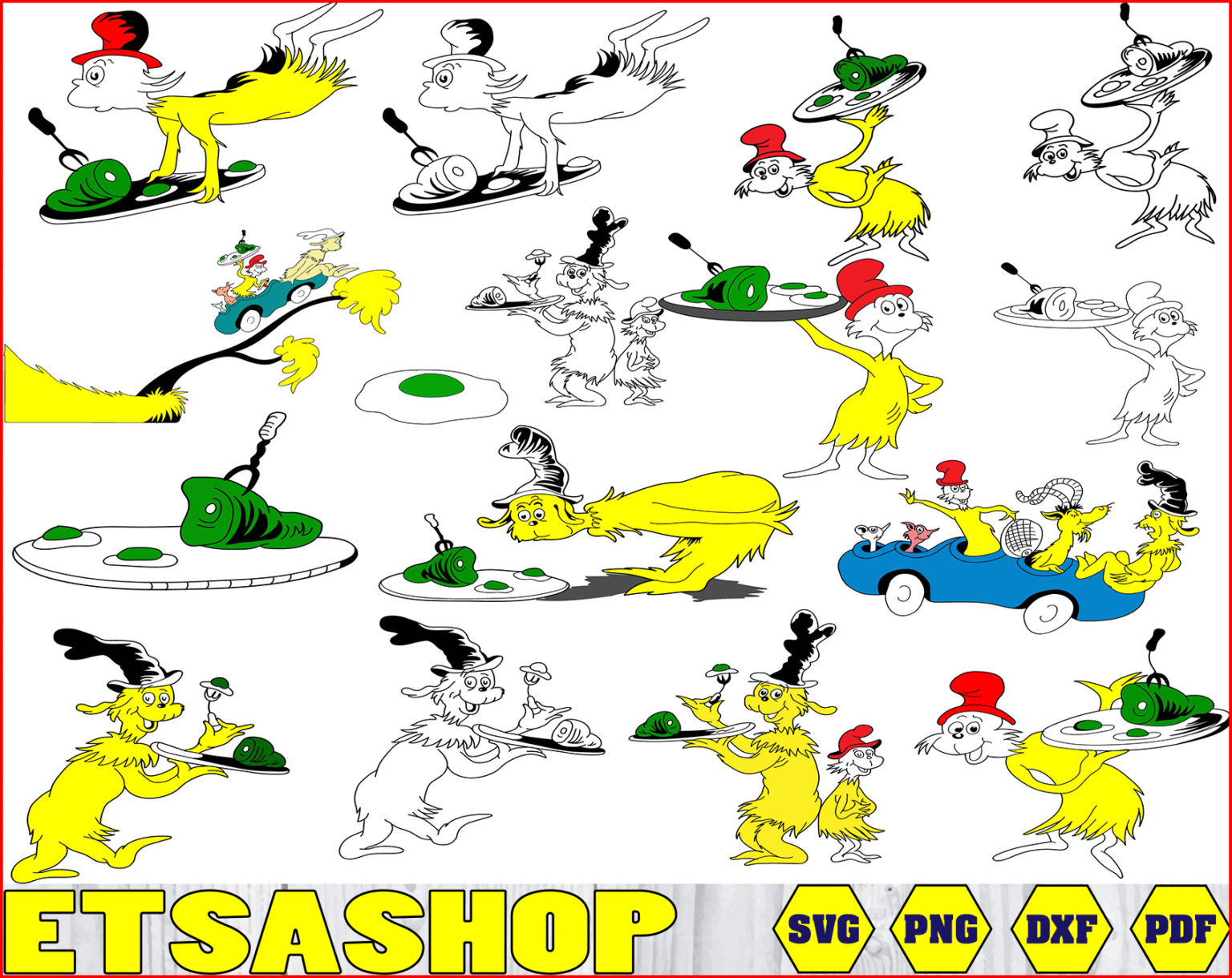 Green Egg And Ham Dr Seuss Svg Png Dxf Dr Seuss Svg Bundle Cat In The