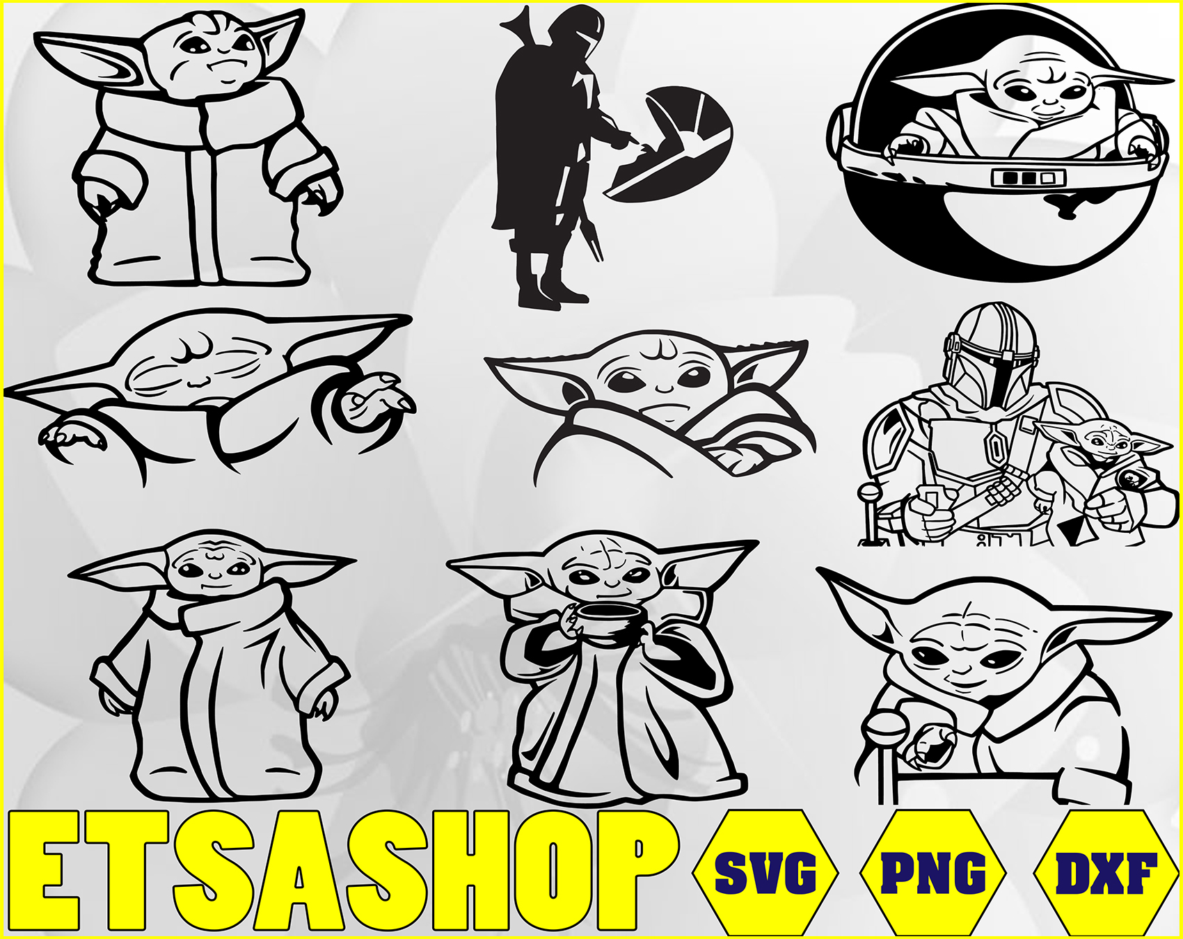 Free Free 136 Baby Yoda Svg Bundle SVG PNG EPS DXF File