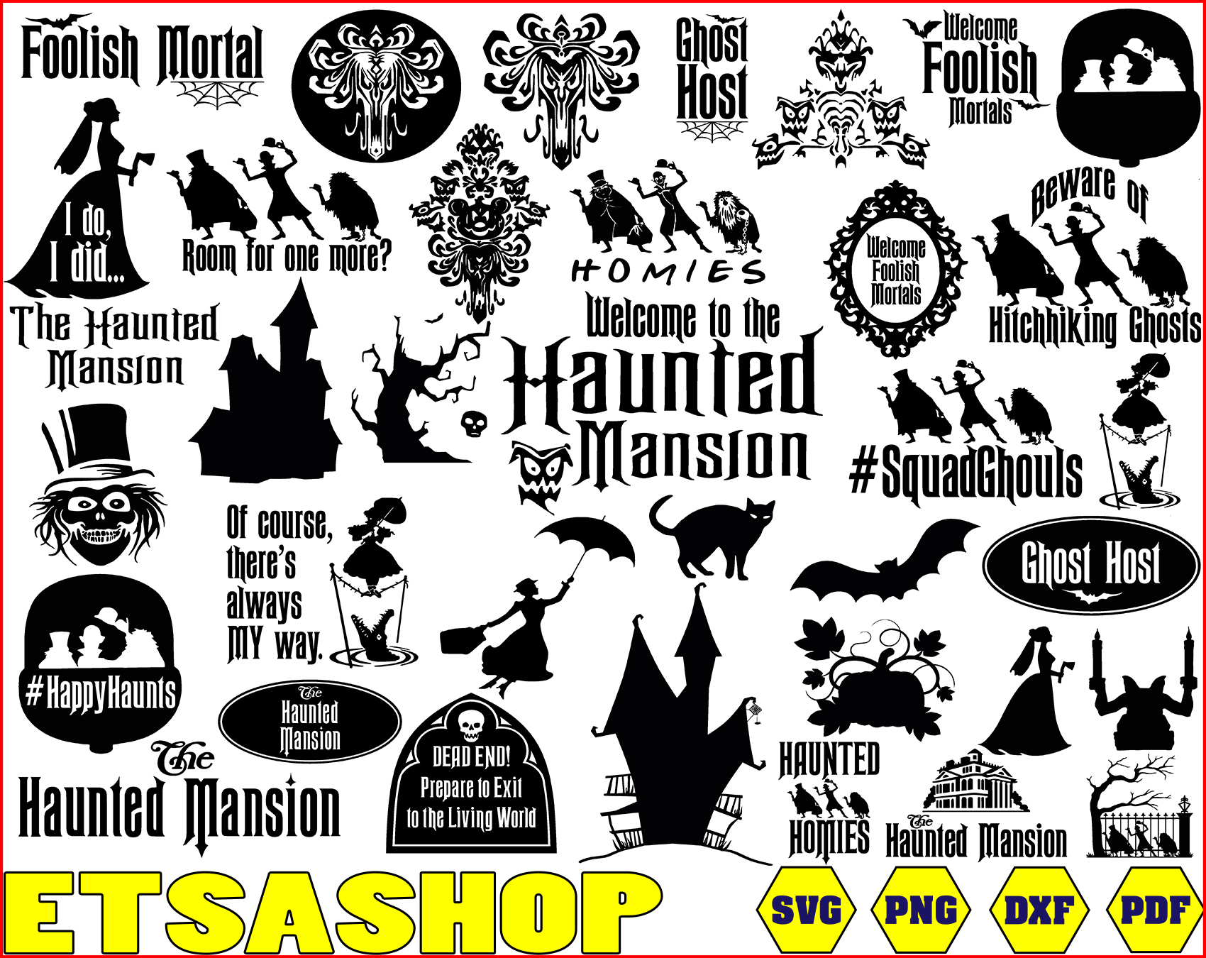 Halloween SVG, Haunted Mansion SVG, Haunted Mansion Clip Art, Foolish