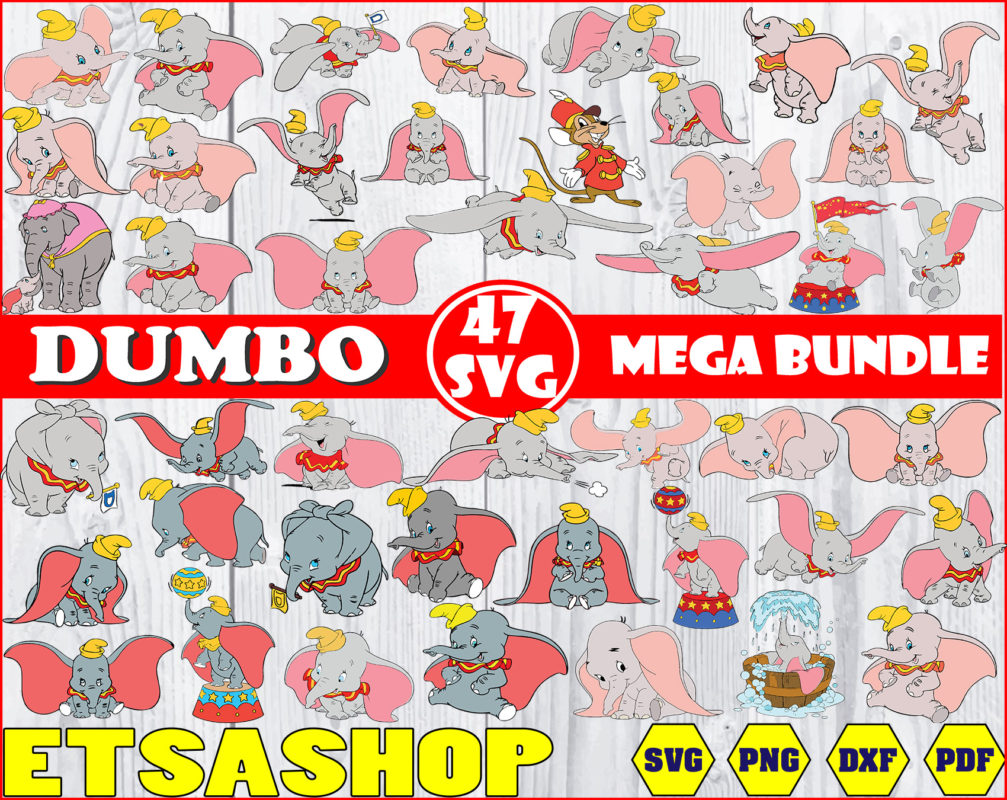 Dumbo svg bundle cut files, Dumbo logo svg, Cricut, Clipart, Digital