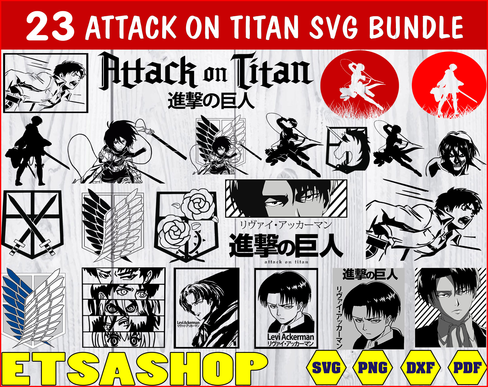 Download Attack On Titan Svg Bundle Attack On Titan Svg Png Dxf Attack On Titan Clipart Bundle Digital Download Outstanding And Different