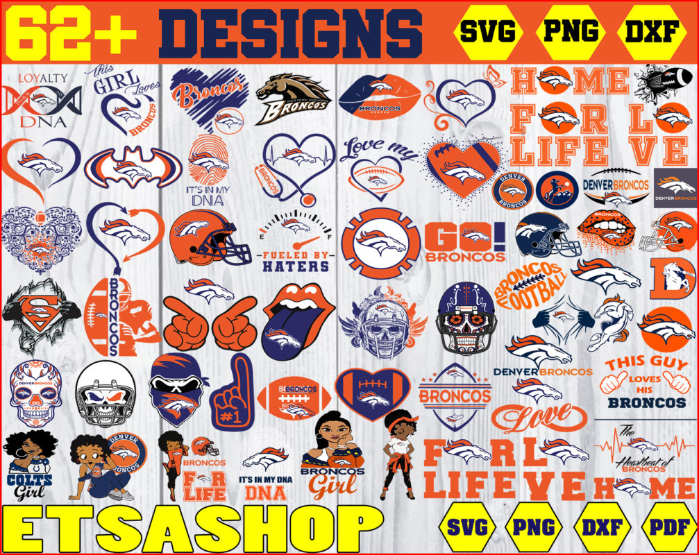 Denver Broncos Logo Set Design Svg Files Cricut Silho - vrogue.co