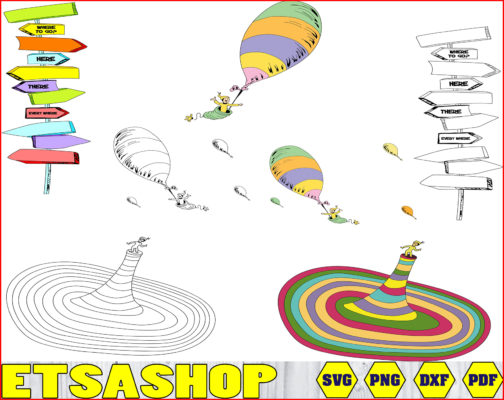 oh, the places you’ll go Dr Seuss Svg Png Dxf/Dr Seuss Svg Bundle/Cat